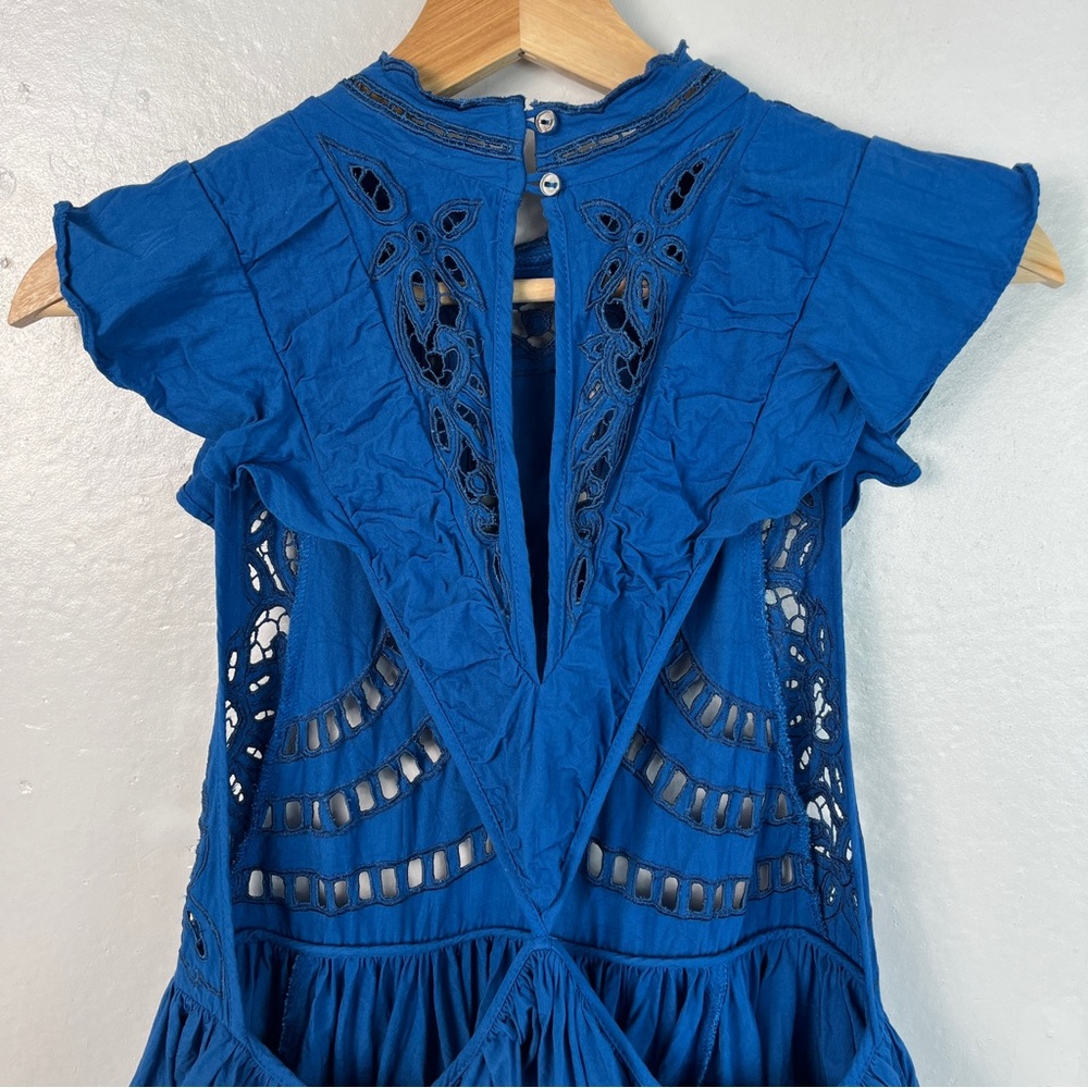 Free People Eyelet Open Back Ruffle Tank Small - Picture 8 of 9